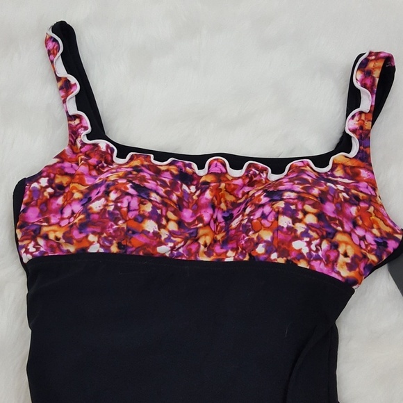 Profile -One Piece Black & Ruffle Swimsuit - Picture 3 of 6